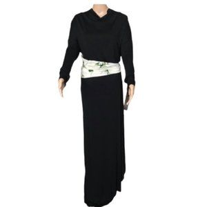Class Roberto Cavalli open back black gown long sleeve maxi dress